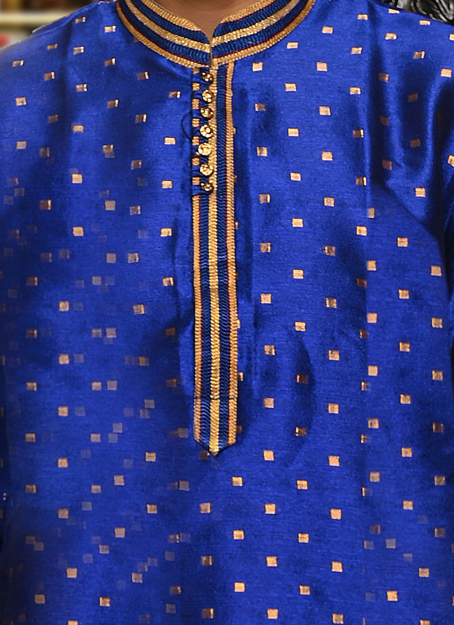 HAMSAFAR Men’s Royal Blue Silk Party Wear Kurta