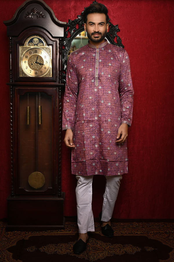 HAMSAFAR Men’s Multicolor Cotton Kurta