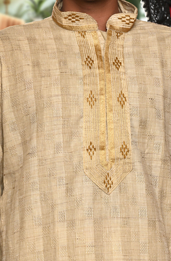 HAMSAFAR Men’s Tussar Cotton Casual Kurta