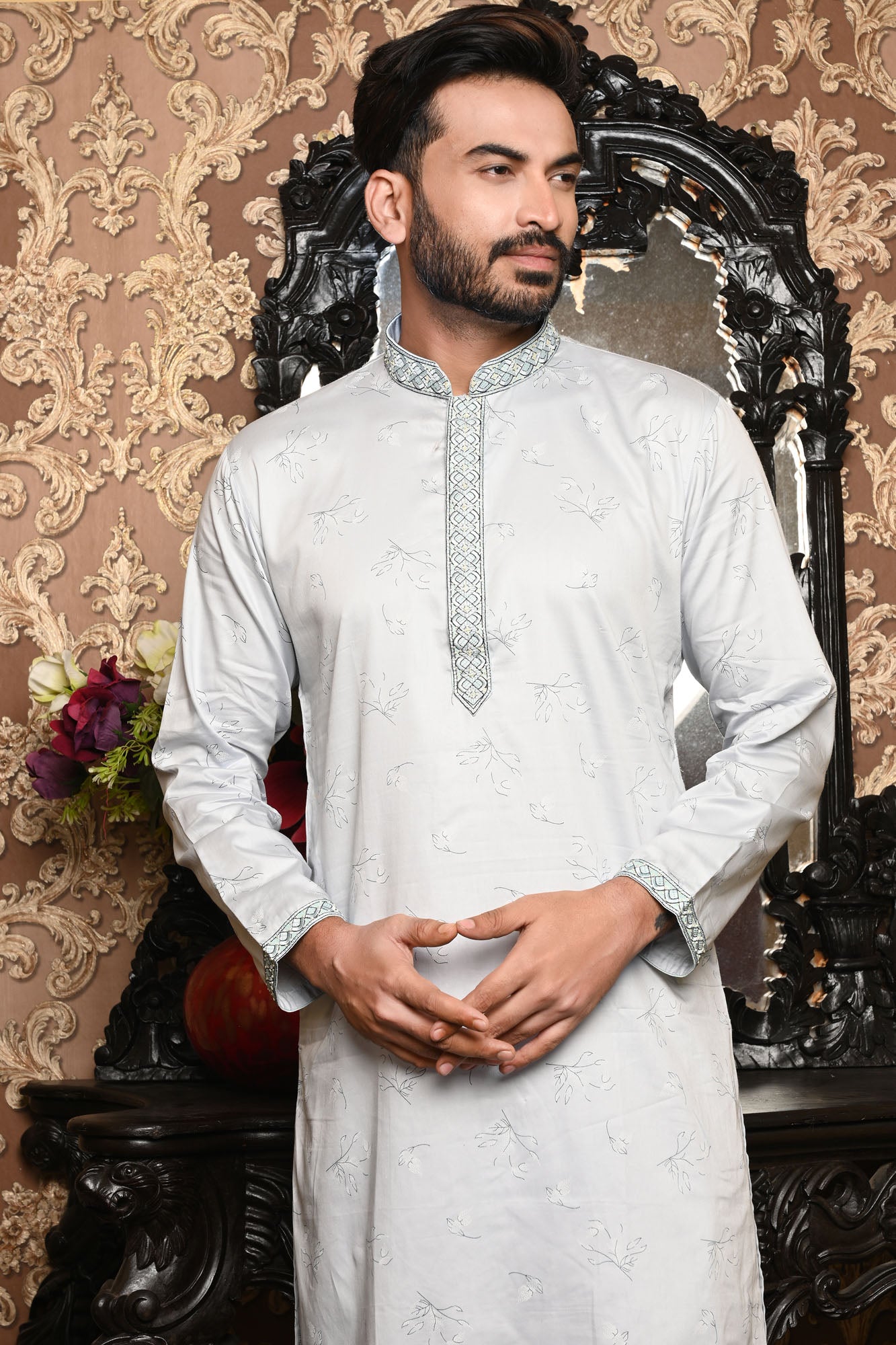 HAMSAFAR Men’s White Cotton Premium Casual Kurta