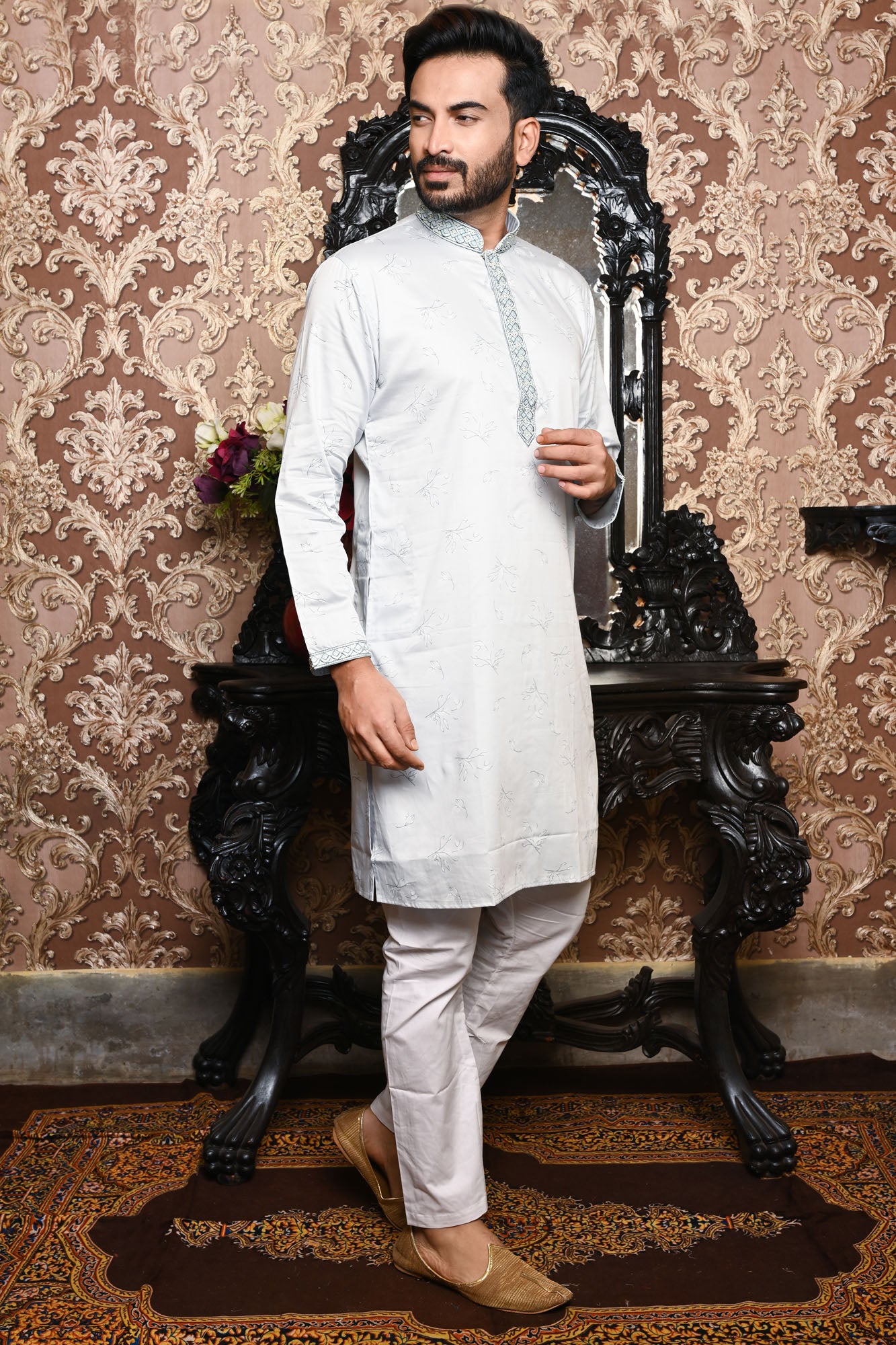 HAMSAFAR Men’s White Cotton Premium Casual Kurta