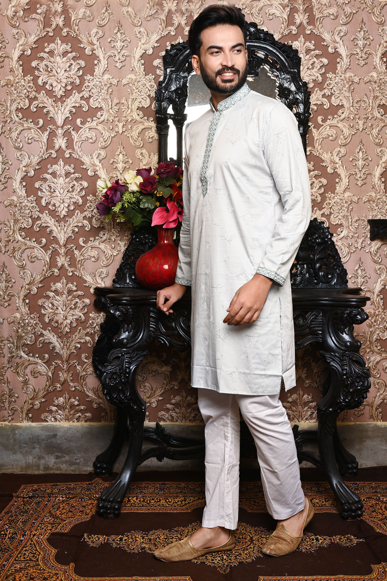 HAMSAFAR Men’s White Cotton Premium Casual Kurta