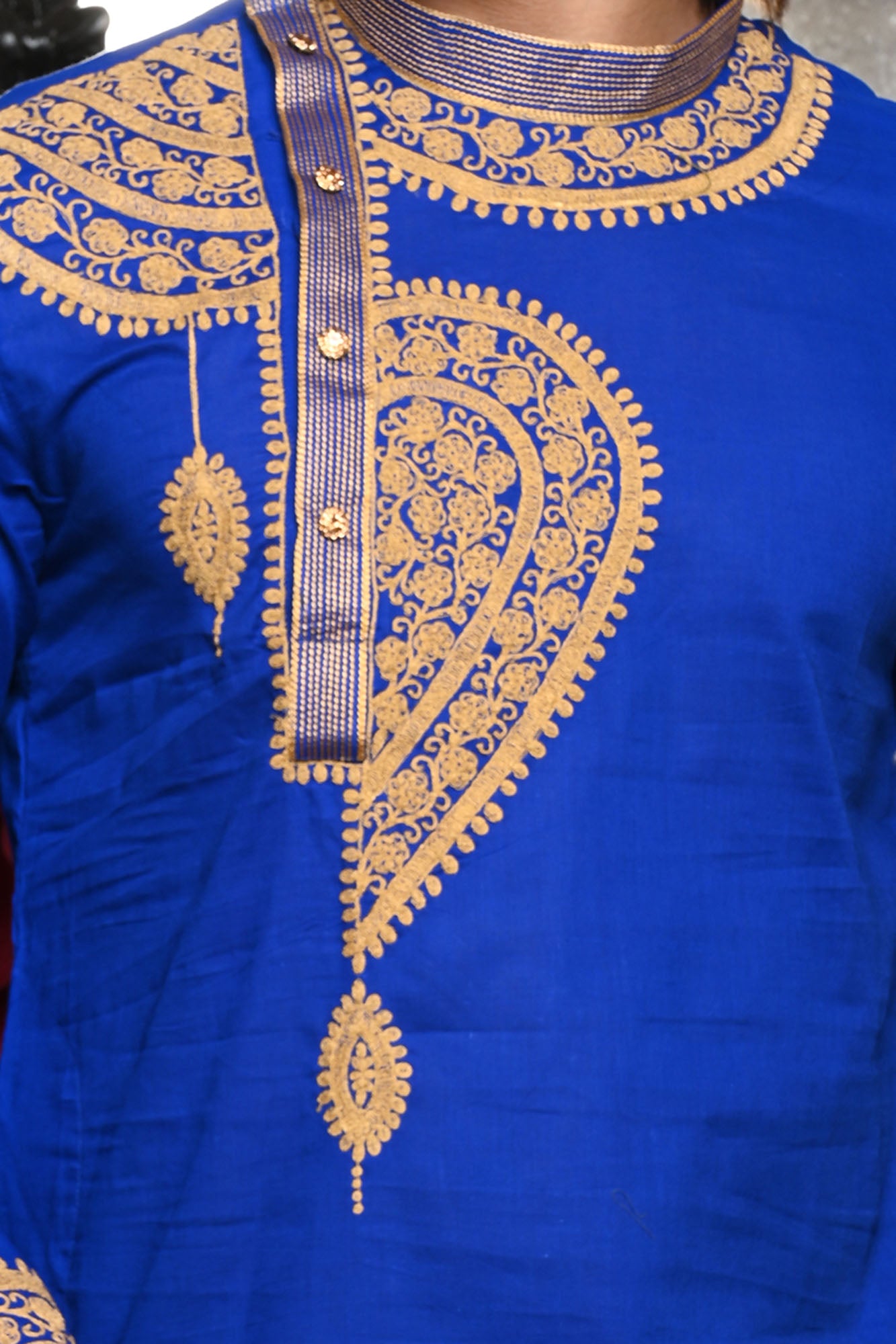 HAMSAFAR Men’s Royal Blue Cotton Festive Kurta