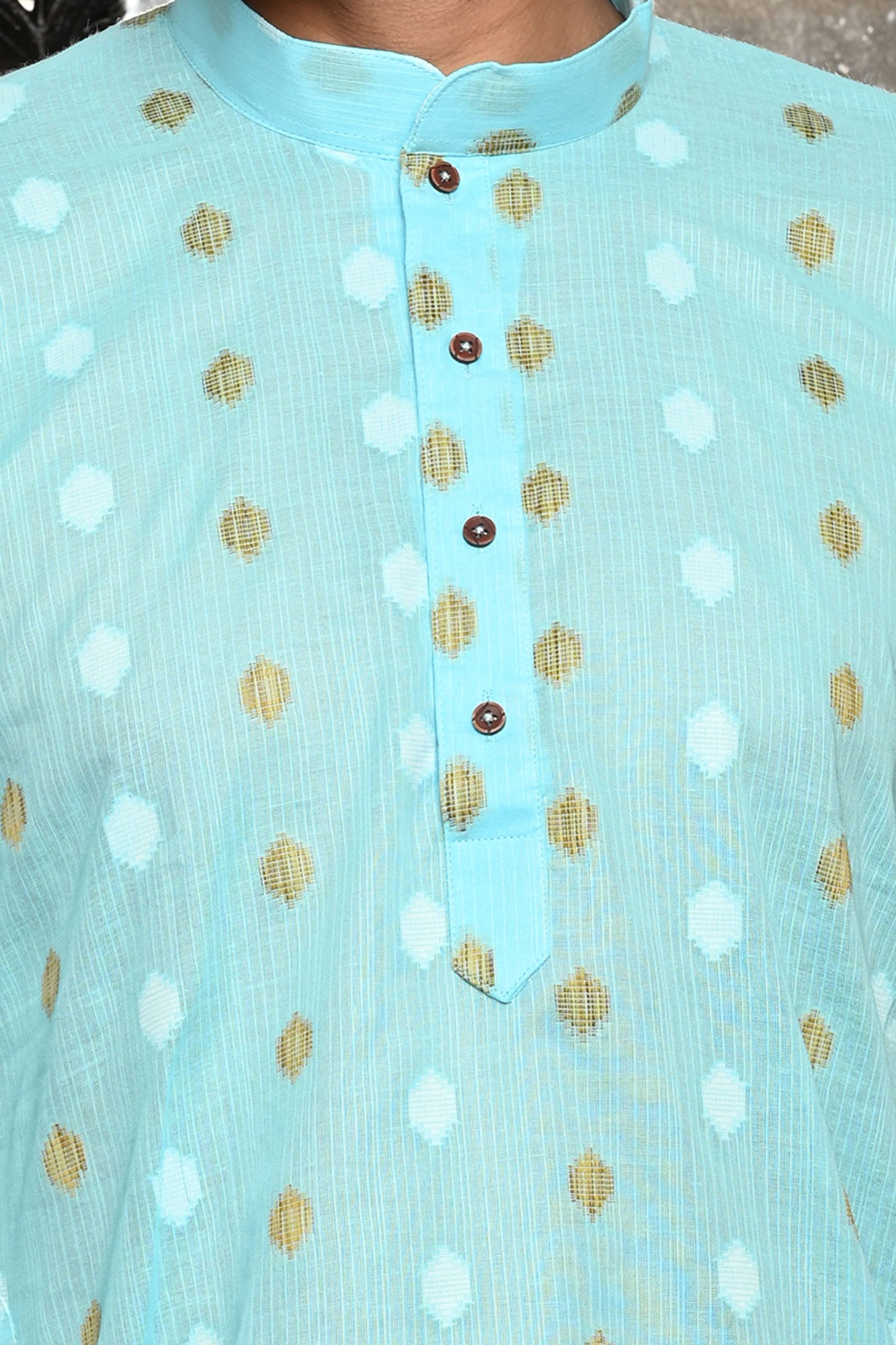 HAMSAFAR Men’s Sky Blue Cotton Casual Kurta