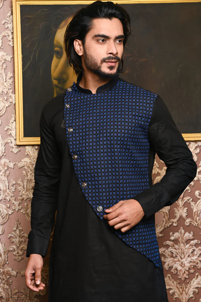 Party wear short kurta for mens clearance