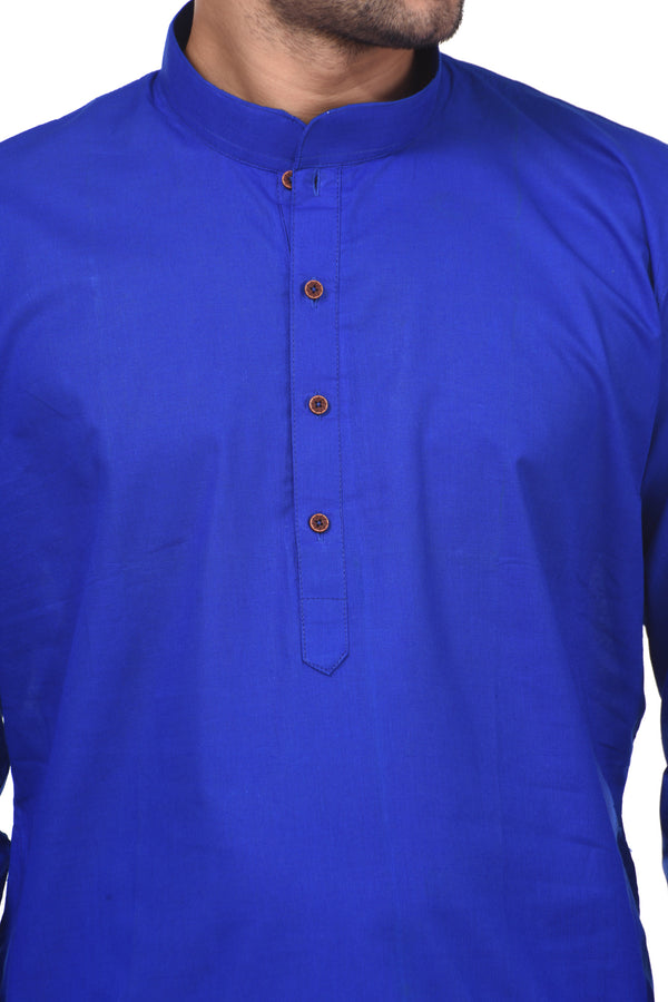 HAMSAFAR Men’s Navy Blue Cotton Casual Kurta