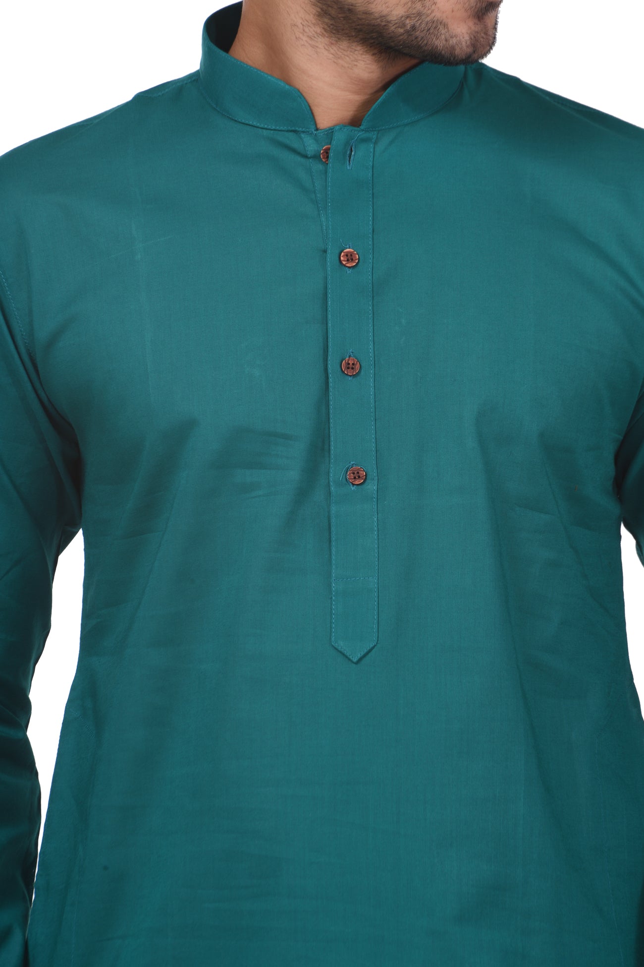 HAMSAFAR Men’s Teal Green Cotton Casual Kurta