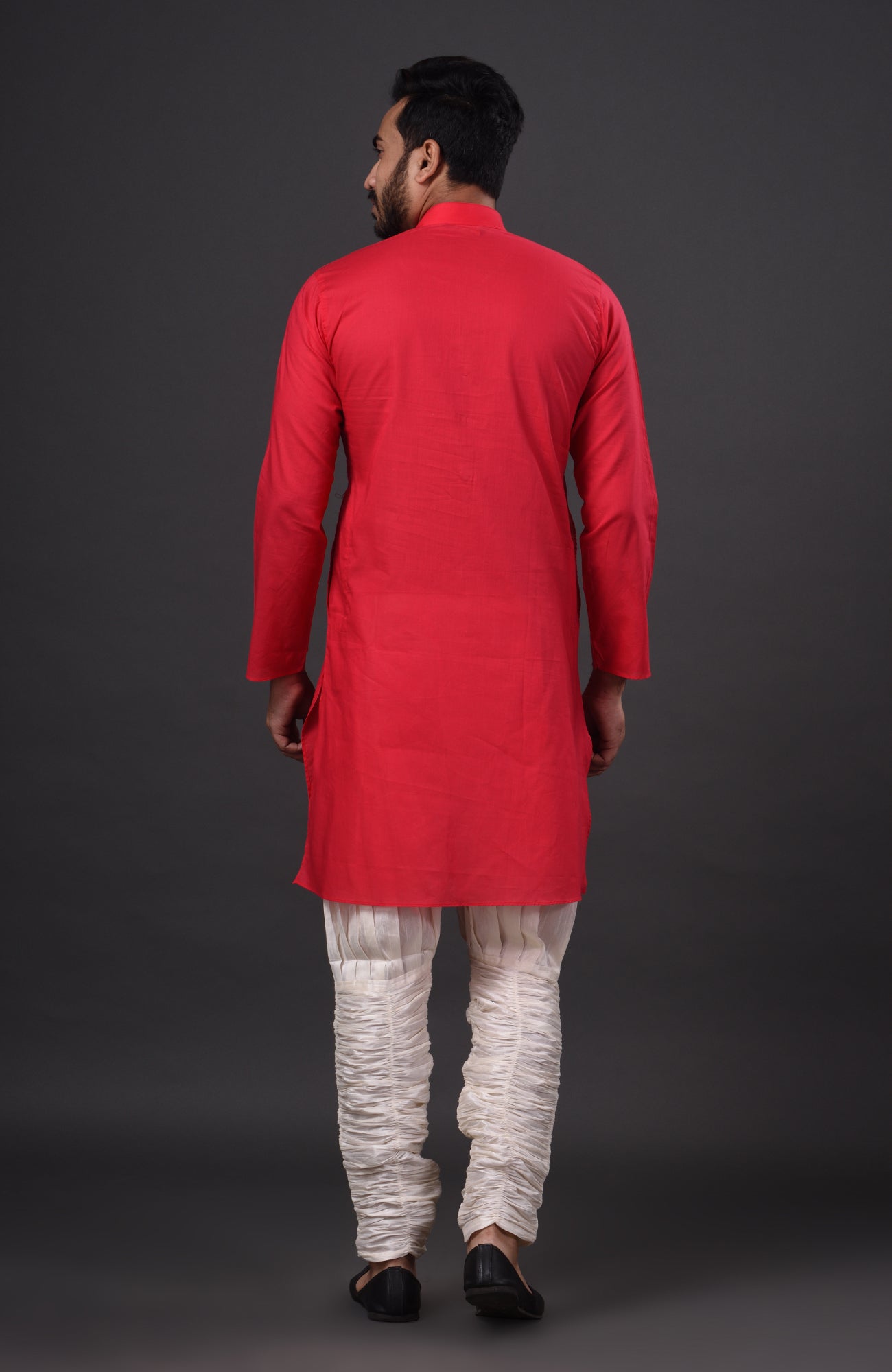 HAMSAFAR Men’s Red Cotton Casual Kurta