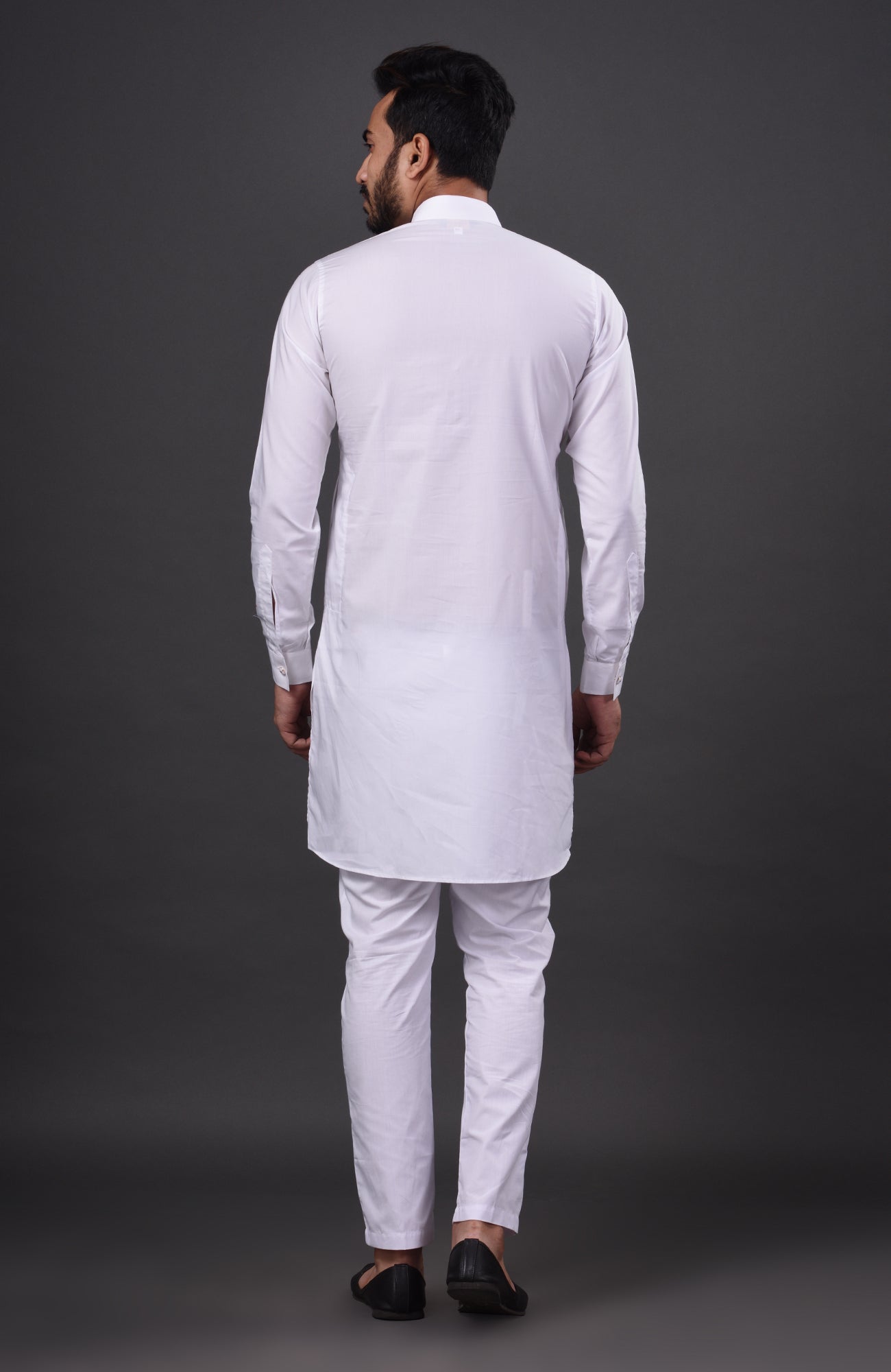 HAMSAFAR Men’s White Cotton Casual Kurta