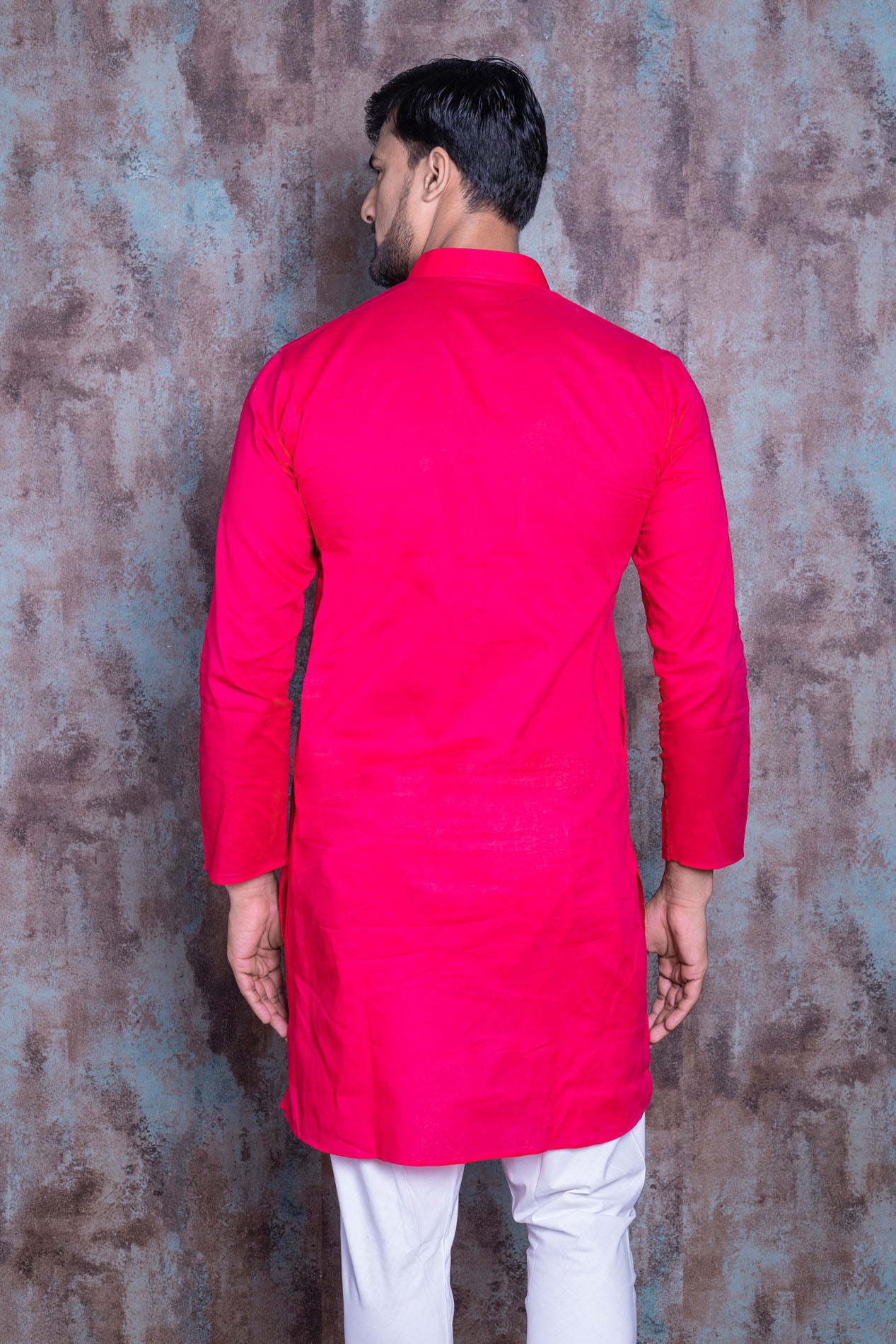 HAMSAFAR Men’s Pink Cotton Casual Kurta