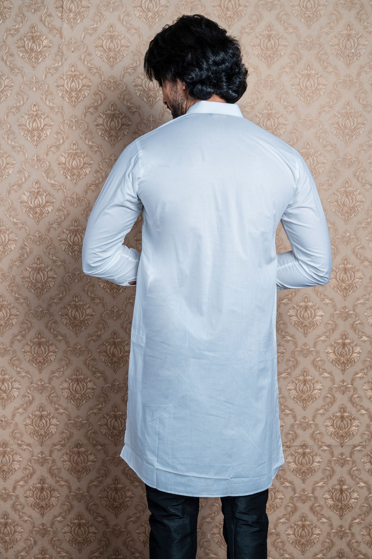 HAMSAFAR Men’s Sky Blue Cotton Casual Kurta